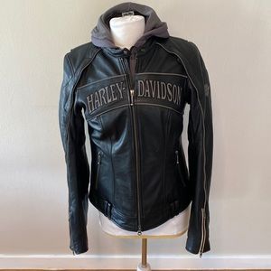 Womens Harley Davidson 3-in-1 Leather riding jacket. Ladies size MT, medium-tall